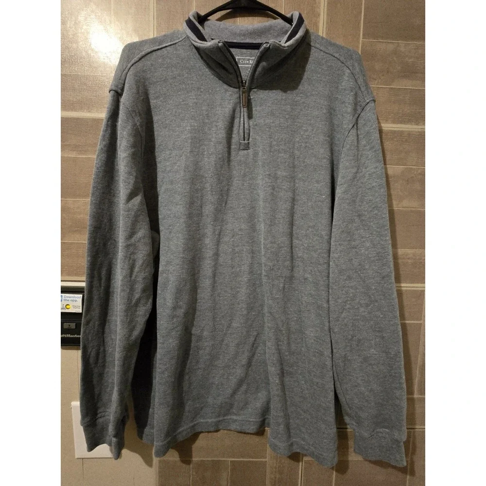 Club Room Mens 1/4 Zip Pullover Shirt Size‎ XL Gray Blue